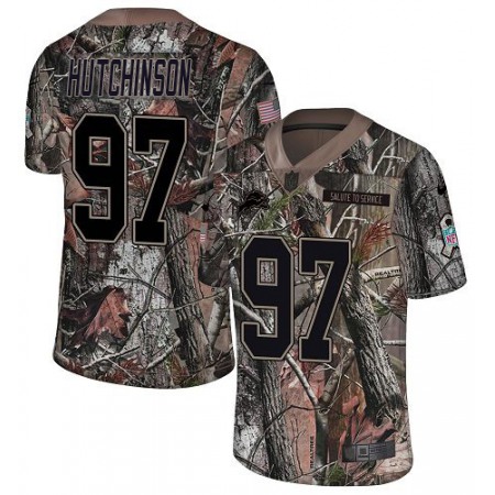 Nike Lions #97 Aidan Hutchinson Camo Men's Stitched NFL Limited Rush Realtree Jersey