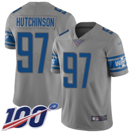 Nike Lions #97 Aidan Hutchinson Gray Men's Stitched NFL Limited Inverted Legend 100th Season Jersey