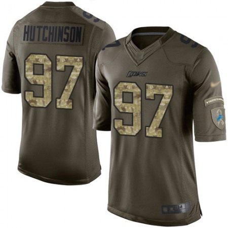 Nike Lions #97 Aidan Hutchinson Green Men's Stitched NFL Limited 2015 Salute to Service Jersey