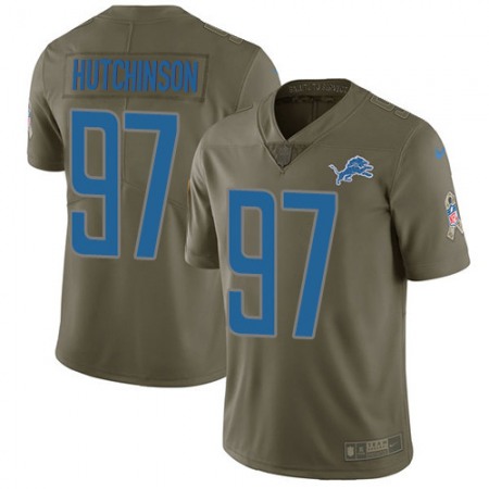 Nike Lions #97 Aidan Hutchinson Olive Men's Stitched NFL Limited 2017 Salute To Service Jersey