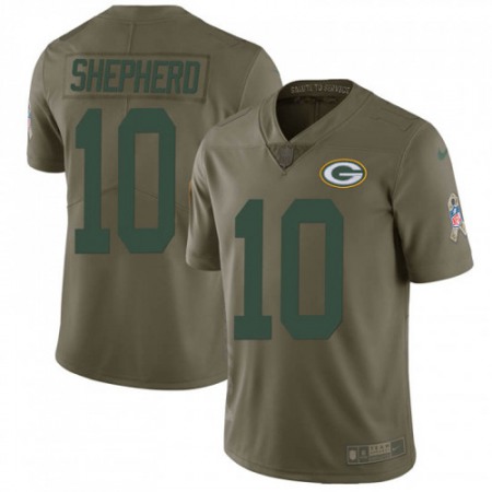 Nike Packers #10 Darrius Shepherd Olive Men's Stitched NFL Limited 2017 Salute To Service Jersey