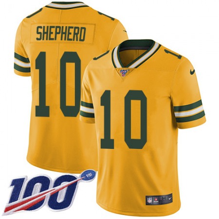 Nike Packers #10 Darrius Shepherd Yellow Men's Stitched NFL Limited Rush 100th Season Jersey