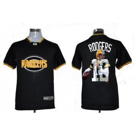 Nike Packers #12 Aaron Rodgers Black Men's NFL Game All Star Fashion Jersey