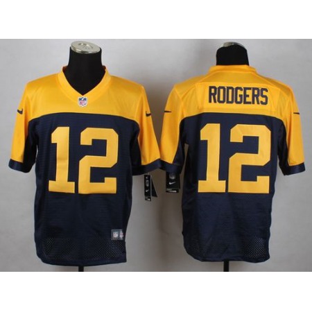 Nike Packers #12 Aaron Rodgers Navy Blue Alternate Men's Stitched NFL New Elite Jersey