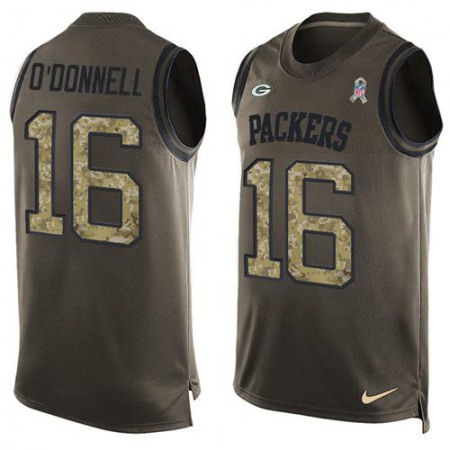 Nike Packers #16 Pat O'Donnell Green Men's Stitched NFL Limited Salute To Service Tank Top Jersey