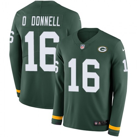 Nike Packers #16 Pat O'Donnell Green Team Color Men's Stitched NFL Limited Therma Long Sleeve Jersey