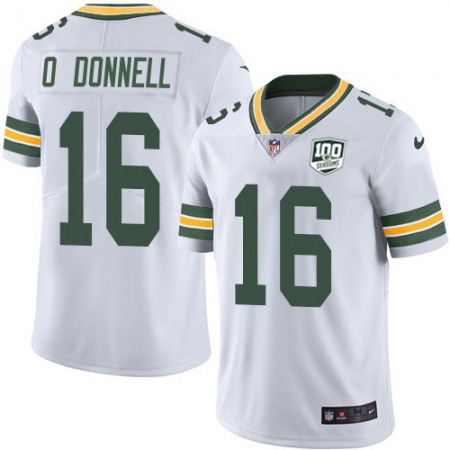 Nike Packers #16 Pat O'Donnell White Men's 100th Season Stitched NFL Vapor Untouchable Limited Jersey