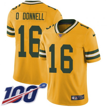 Nike Packers #16 Pat O'Donnell Yellow Men's Stitched NFL Limited Rush 100th Season Jersey