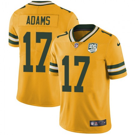 Nike Packers #17 Davante Adams Yellow Men's 100th Season Stitched NFL Limited Rush Jersey