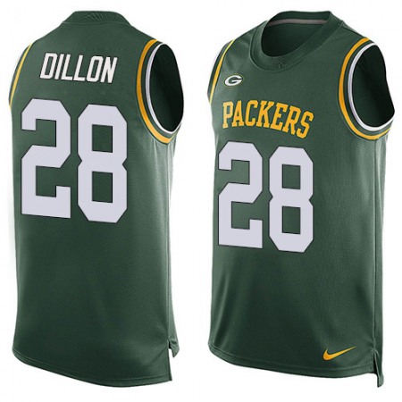 Nike Packers #28 AJ Dillon Green Team Color Men's Stitched NFL Limited Tank Top Jersey