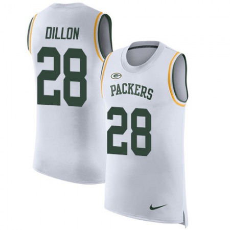 Nike Packers #28 AJ Dillon White Men's Stitched NFL Limited Rush Tank Top Jersey