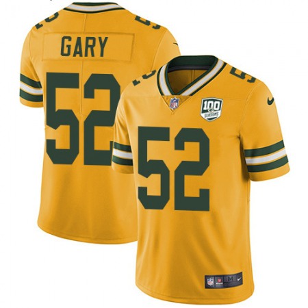 Nike Packers #52 Rashan Gary Yellow Men's 100th Season Stitched NFL Limited Rush Jersey