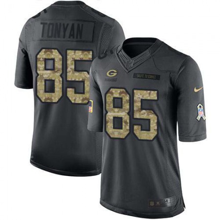 Nike Packers #85 Robert Tonyan Black Men's Stitched NFL Limited 2016 Salute to Service Jersey