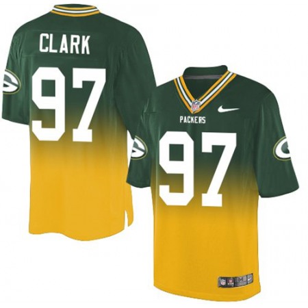 Nike Packers #97 Kenny Clark Green/Gold Men's Stitched NFL Elite Fadeaway Fashion Jersey