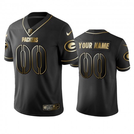 Packers Custom Men's Stitched NFL Vapor Untouchable Limited Black Golden Jersey