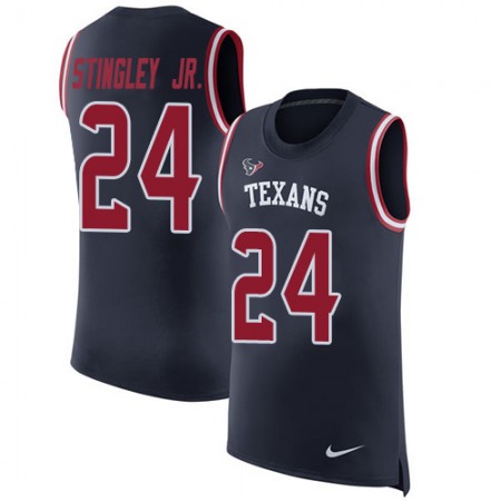 Nike Texans #24 Derek Stingley Jr. Navy Blue Team Color Men's Stitched NFL Limited Rush Tank Top Jersey