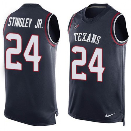 Nike Texans #24 Derek Stingley Jr. Navy Blue Team Color Men's Stitched NFL Limited Tank Top Jersey