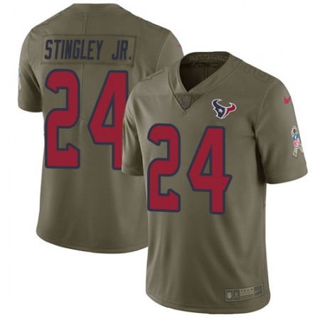 Nike Texans #24 Derek Stingley Jr. Olive Men's Stitched NFL Limited 2017 Salute To Service Jersey