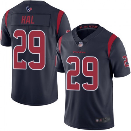 Nike Texans #29 Andre Hal Navy Blue Men's Stitched NFL Limited Rush Jersey