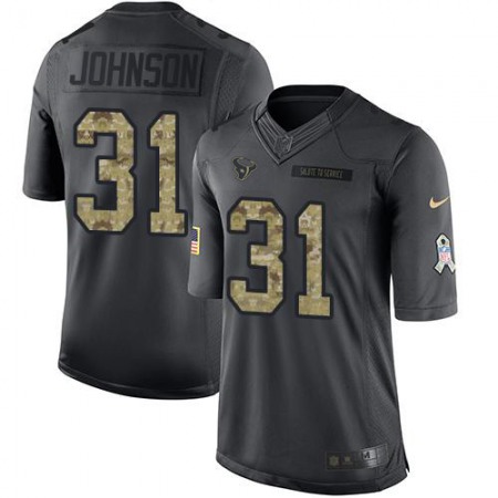 Nike Texans #31 David Johnson Black Men's Stitched NFL Limited 2016 Salute to Service Jersey
