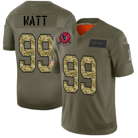 Houston Texans #99 J.J. Watt Men's Nike 2019 Olive Camo Salute To Service Limited NFL Jersey