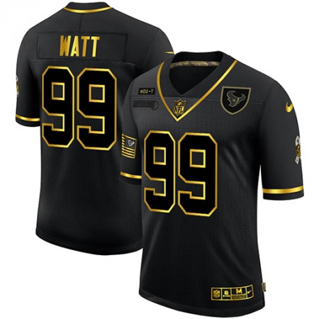 Houston Texans #99 J.J. Watt Men's Nike 2020 Salute To Service Golden Limited NFL Jersey Black