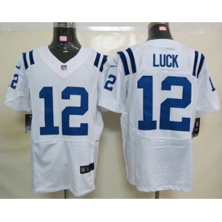 Nike Colts #12 Andrew Luck White Men's Stitched NFL Elite Jersey