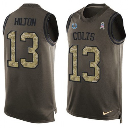 Nike Colts #13 T.Y. Hilton Green Men's Stitched NFL Limited Salute To Service Tank Top Jersey