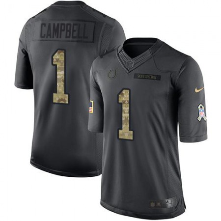 Nike Colts #1 Parris Campbell Black Men's Stitched NFL Limited 2016 Salute to Service Jersey