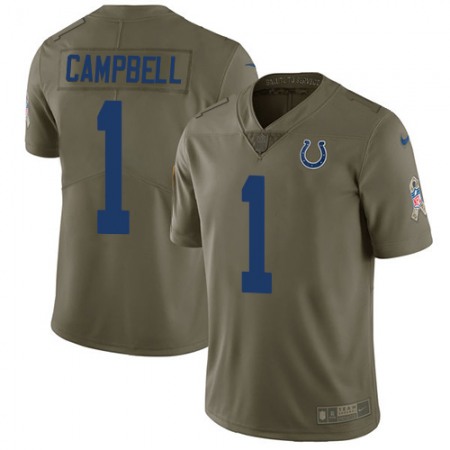 Nike Colts #1 Parris Campbell Olive Men's Stitched NFL Limited 2017 Salute to Service Jersey