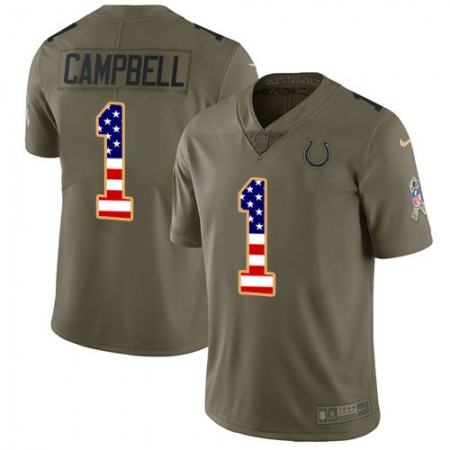 Nike Colts #1 Parris Campbell Olive/USA Flag Men's Stitched NFL Limited 2017 Salute To Service Jersey