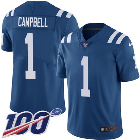 Nike Colts #1 Parris Campbell Royal Blue Team Color Men's Stitched NFL 100th Season Vapor Limited Jersey