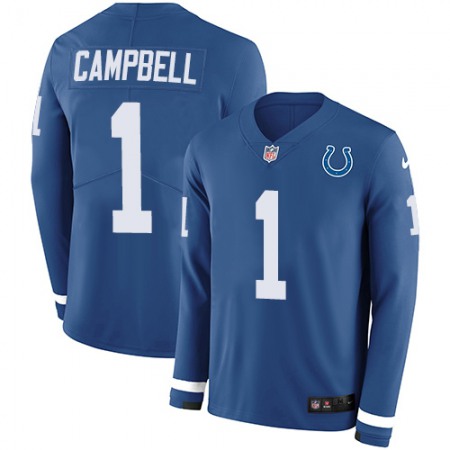 Nike Colts #1 Parris Campbell Royal Blue Team Color Men's Stitched NFL Limited Therma Long Sleeve Jersey