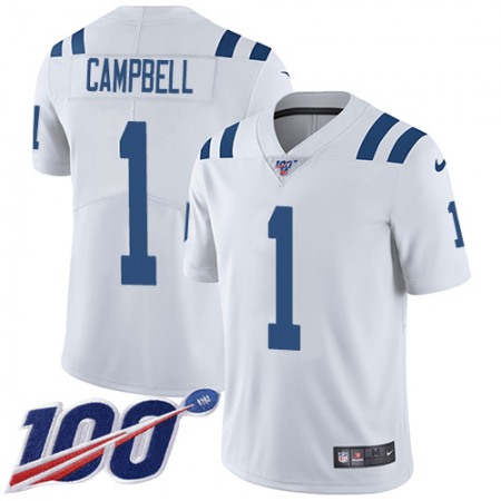 Nike Colts #1 Parris Campbell White Men's Stitched NFL 100th Season Vapor Limited Jersey