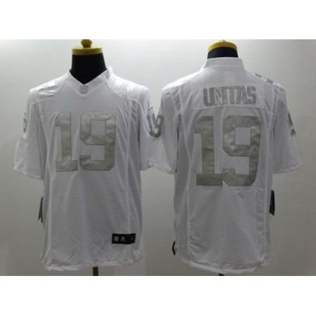 Nike Colts #19 Johnny Unitas White Men's Stitched NFL Limited Platinum Jersey