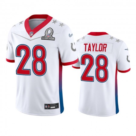 Nike Colts #28 Jonathan Taylor Men's NFL 2022 AFC Pro Bowl Game Jersey White