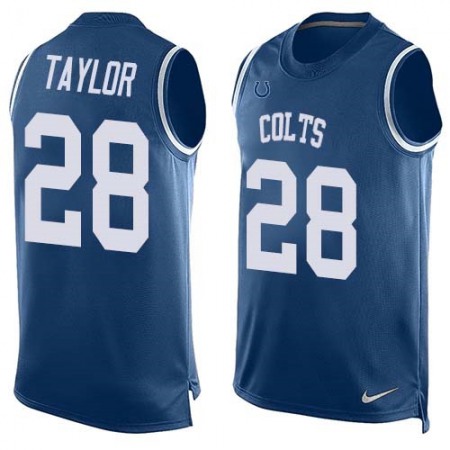 Nike Colts #28 Jonathan Taylor Royal Blue Team Color Men's Stitched NFL Limited Tank Top Jersey