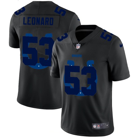 Indianapolis Colts #53 Darius Leonard Men's Nike Team Logo Dual Overlap Limited NFL Jersey Black