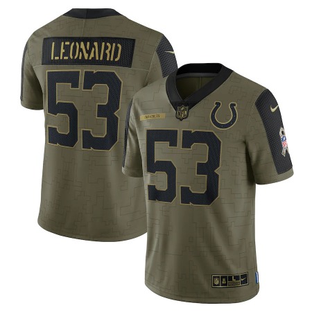 Indianapolis Colts #53 Darius Leonard Olive Nike 2021 Salute To Service Limited Player Jersey