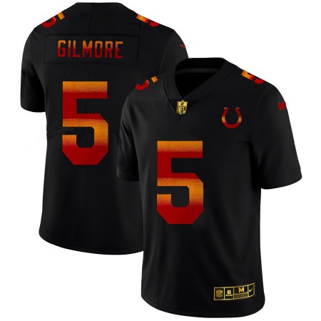 Indianapolis Colts #5 Stephon Gilmore Men's Black Nike Red Orange Stripe Vapor Limited NFL Jersey