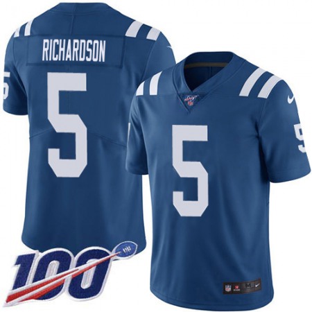 Nike Colts #5 Anthony Richardson Royal Blue Team Color Men's Stitched NFL 100th Season Vapor Limited Jersey