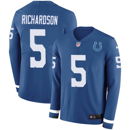 Nike Colts #5 Anthony Richardson Royal Blue Team Color Men's Stitched NFL Limited Therma Long Sleeve Jersey