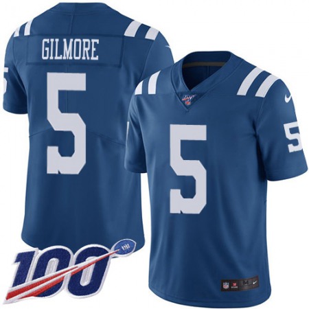 Nike Colts #5 Stephon Gilmore Royal Blue Men's Stitched NFL Limited Rush 100th Season Jersey