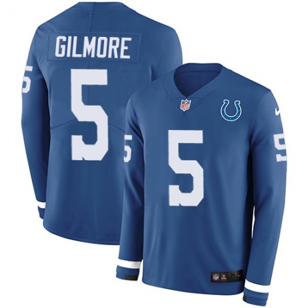 Nike Colts #5 Stephon Gilmore Royal Blue Team Color Men's Stitched NFL Limited Therma Long Sleeve Jersey