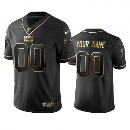 Colts Custom Men's Stitched NFL Vapor Untouchable Limited Black Golden Jersey