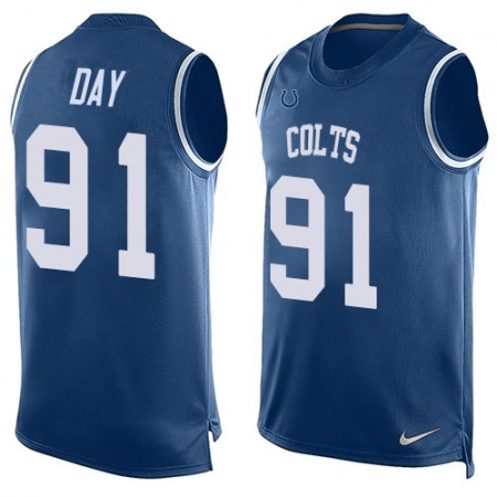 Nike Colts #91 Sheldon Day Royal Blue Team Color Men's Stitched NFL Limited Tank Top Jersey