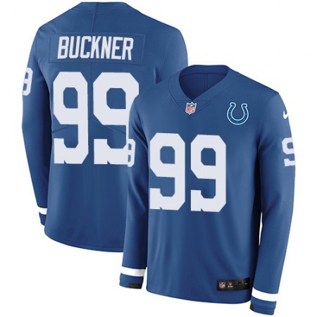 Nike Colts #99 DeForest Buckner Royal Blue Team Color Men's Stitched NFL Limited Therma Long Sleeve Jersey