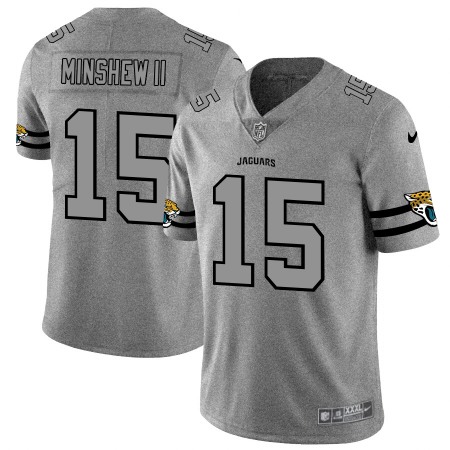 Jacksonville Jaguars #15 Gardner Minshew II Men's Nike Gray Gridiron II Vapor Untouchable Limited NFL Jersey