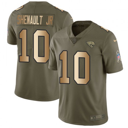 Nike Jaguars #10 Laviska Shenault Jr. Olive/Gold Men's Stitched NFL Limited 2017 Salute To Service Jersey