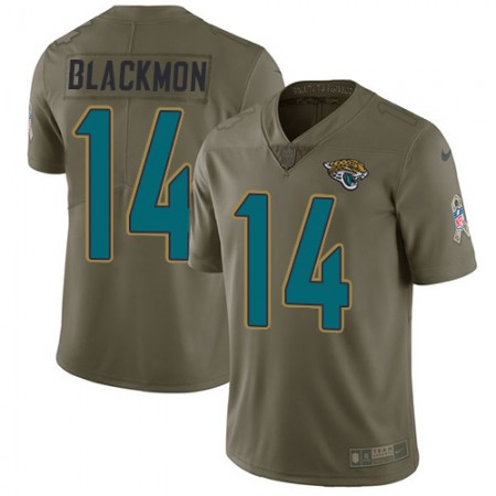 Nike Jaguars #14 Justin Blackmon Olive Men's Stitched NFL Limited 2017 Salute to Service Jersey